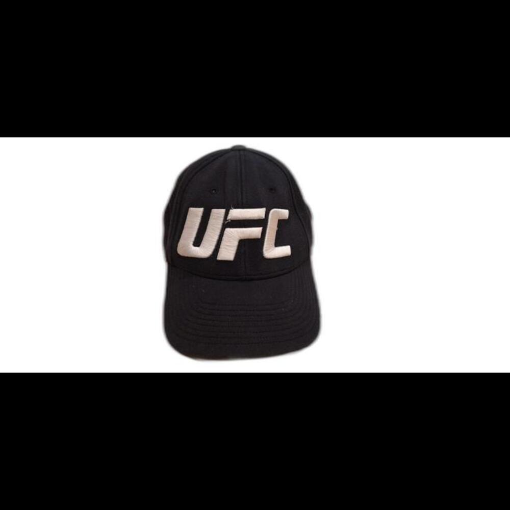 UFC Baseball Hat, 6 Panel Adult Flex Fit Active Cap with Curved Brim, Black